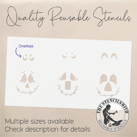 9043 Scarecrow Faces Stencil