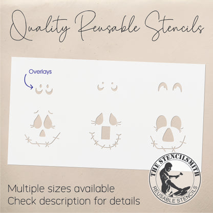 9043 Scarecrow Faces Stencil