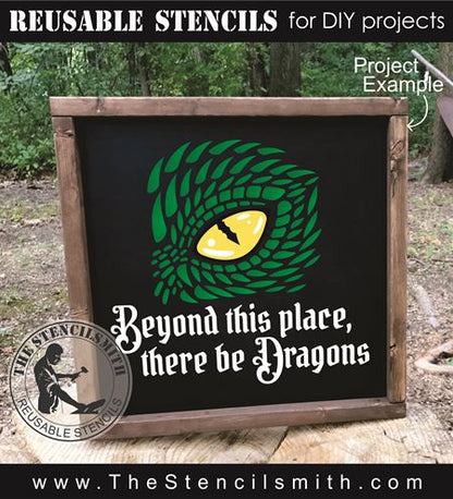 9056 Beyond this place dragons stencil - The Stencilsmith