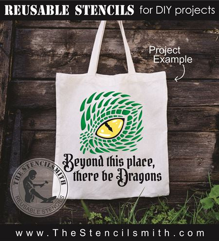 9056 Beyond this place dragons stencil - The Stencilsmith