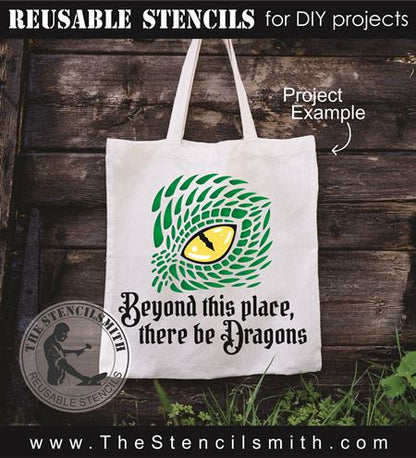 9056 Beyond this place dragons stencil - The Stencilsmith