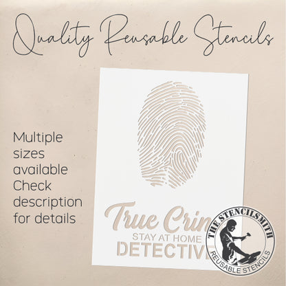 9057 True Crime Detective Fingerprint Stencil