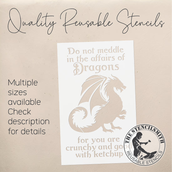 9064 Do Not Meddle Dragon Stencil