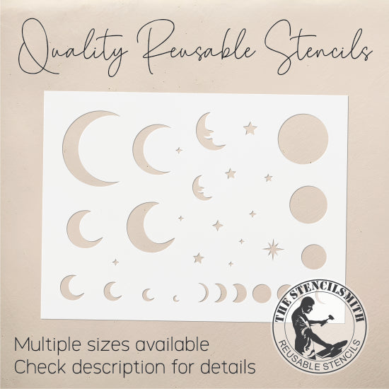 9073 Moons And Stars Stencil
