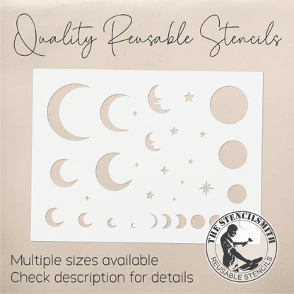 9073 Moons And Stars Stencil