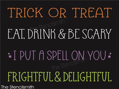 9074 Halloween Phrase Collection stencil - The Stencilsmith