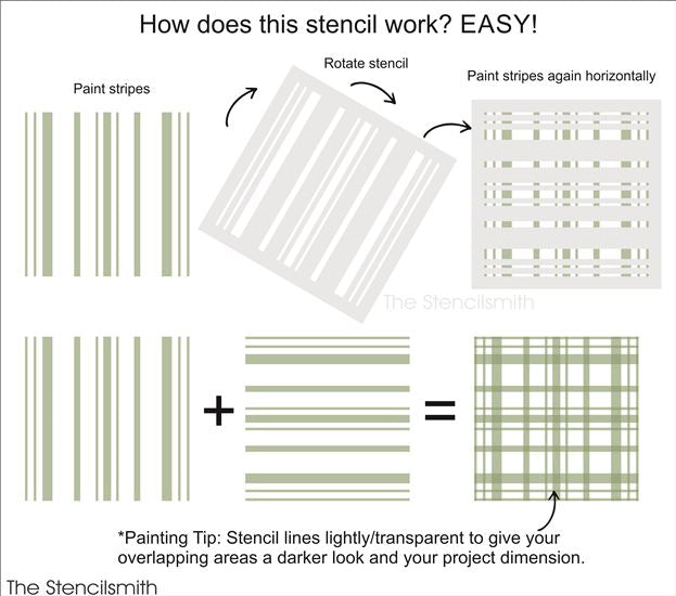 9080 - Plaid Pattern Stencil - The Stencilsmith