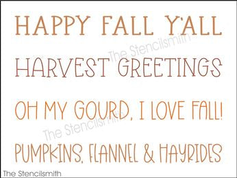 9092 Fall Phrase Collection stencil - The Stencilsmith