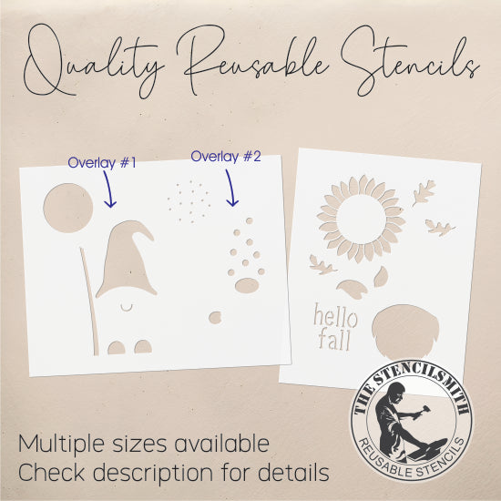 9095 Hello Fall Sunflower Gnome Stencil