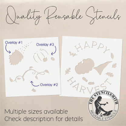 9097 Happy Harvest Gnome Stencil