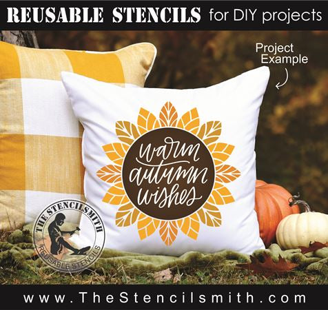 9102 warm autumn wishes sunflower stencil - The Stencilsmith