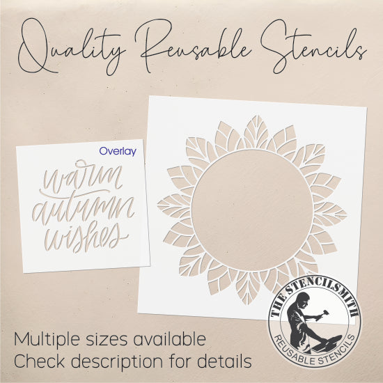9102 Warm Autumn Wishes Sunflower Stencil