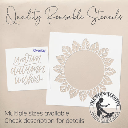 9102 Warm Autumn Wishes Sunflower Stencil