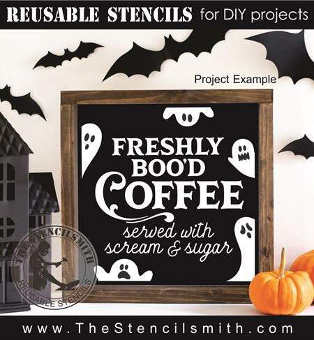 9117 Freshly Boo'd Coffee stencil - The Stencilsmith