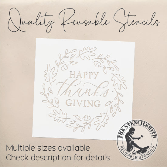 9129 Happy Thanksgiving Wreath Stencil