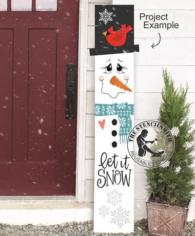 9134 Let It Snow Snowman Leaner Stencil - The Stencilsmith