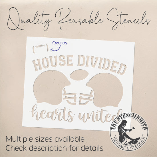 9142 House Divided Football Stencil