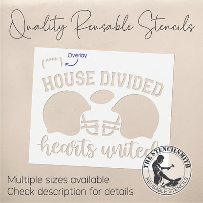 9142 House Divided Football Stencil