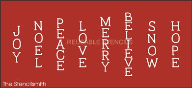 9179 little vertical christmas words stencil - The Stencilsmith