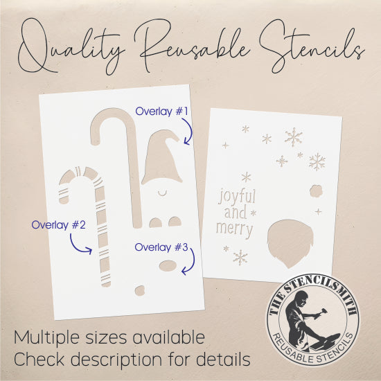 9191 Joyful And Merry Gnome Stencil