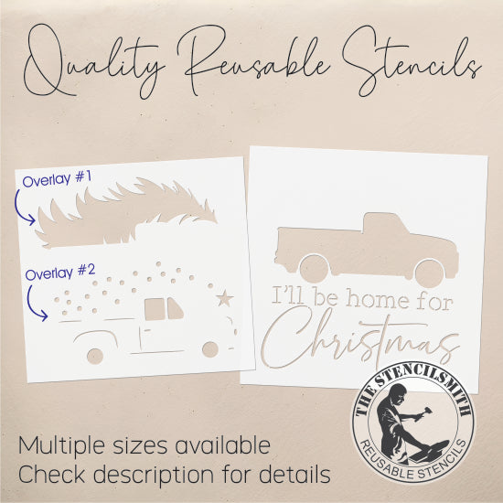 9194 I'll Be Home For Christmas Truck Stencil