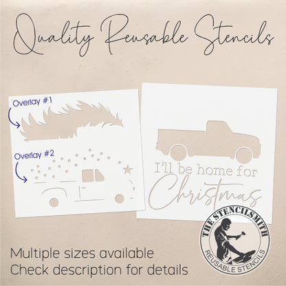 9194 I'll Be Home For Christmas Truck Stencil