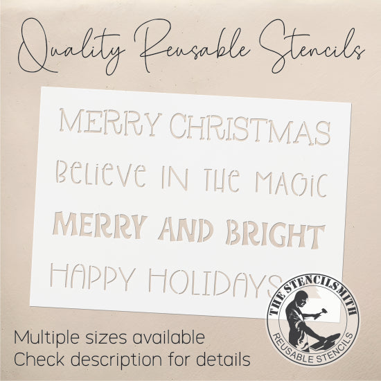 9196 Christmas Phrase Collection Stencil