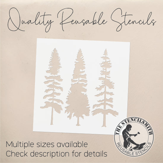 9198 Tall Pine Trees Stencil