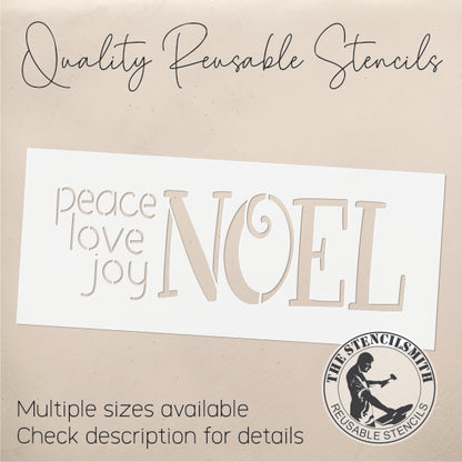 9217 Peace Love Joy Noel Stencil