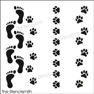 9240 paw print borders stencil - The Stencilsmith