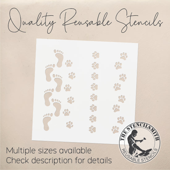 9240 Paw Print Borders Stencil