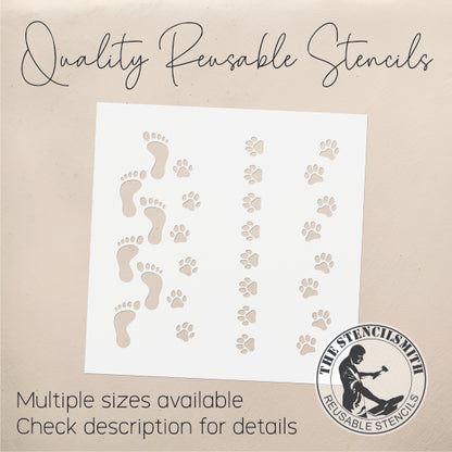 9240 Paw Print Borders Stencil