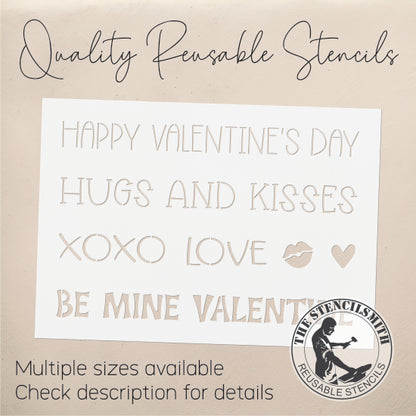 9277 Valentine Phrase Collection Stencil