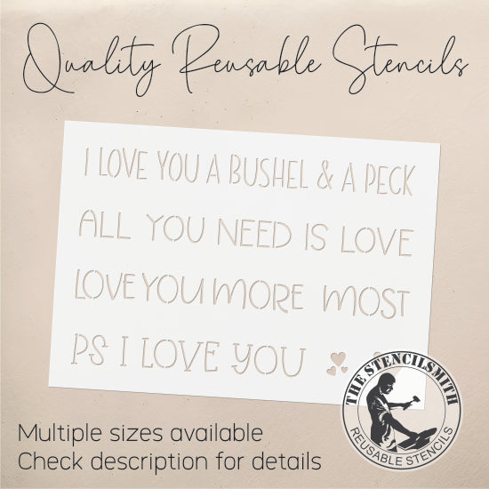 9278 Love Phrase Collection Stencil