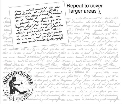 9283 vintage script stencil