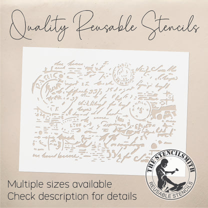 9284 Vintage Travel Postage Stencil