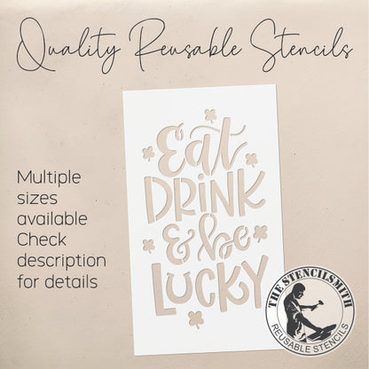 9286 Eat Drink & Be Lucky Stencil