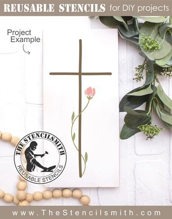 9312 - cross flower stencil - The Stencilsmith