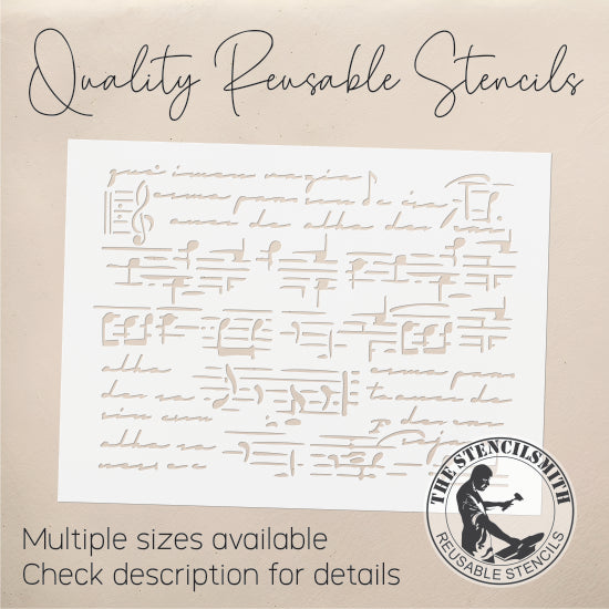 9318 Vintage Music Sheet Stencil