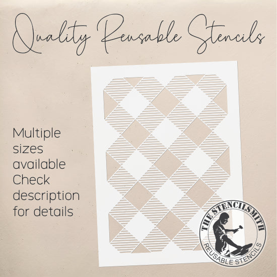 9335 Diagonal Buffalo Plaid Stencil