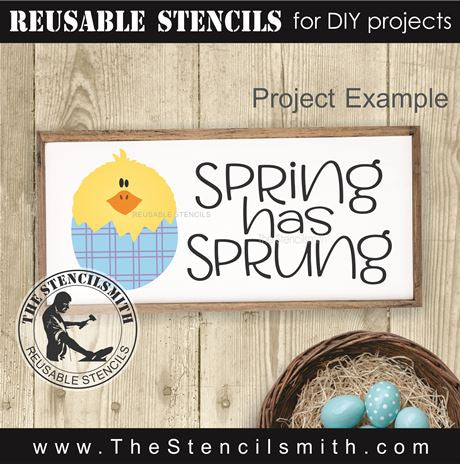 9338 spring has sprung chick stencil - The Stencilsmith
