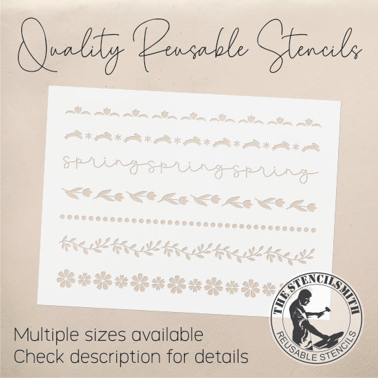 9342 Spring Borders Stencil