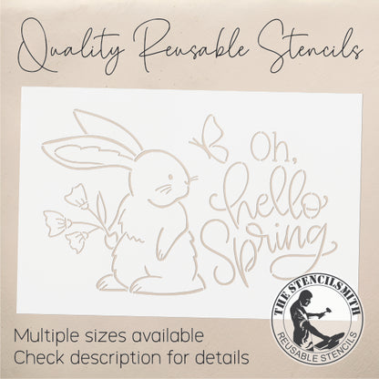 9351 Oh, Hello Spring Bunny Stencil