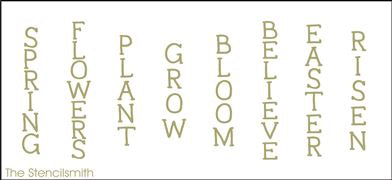 9377 little vertical spring words stencil - The Stencilsmith