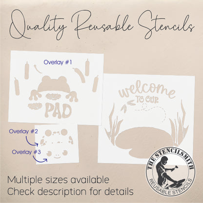 9379 Welcome To Our Pad Frog Stencil