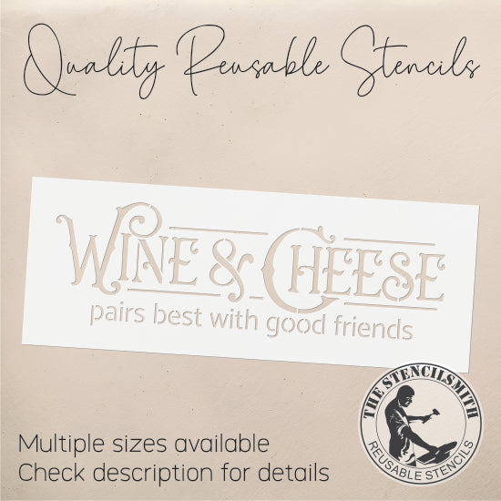 9385 Wine & Cheese Pairs Best Stencil