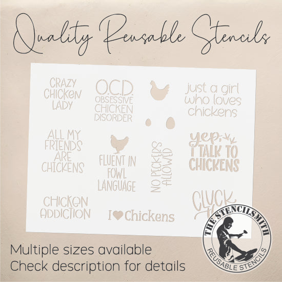 9393 Chicken Collection Stencil