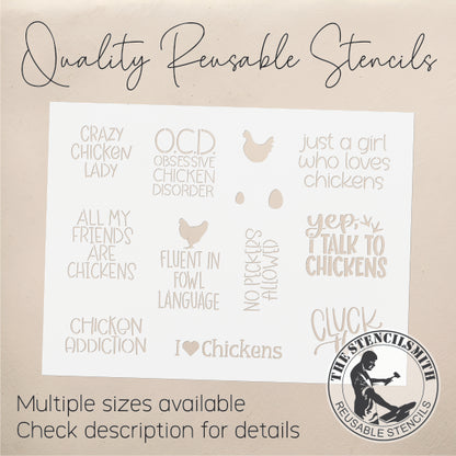 9393 Chicken Collection Stencil