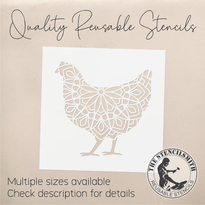 9394 Mandala Chicken Stencil