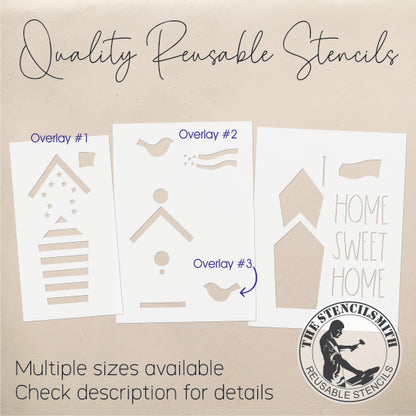 9434 Home Sweet Home Patriotic Birdhouse Stencil